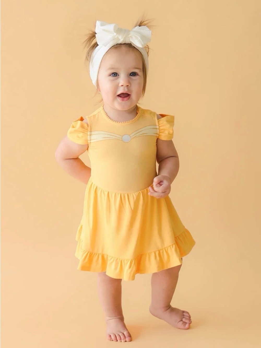 Posh Peanut Disney Belle Twirl Bodysuit Dress